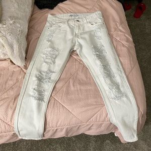 White ripped jeans